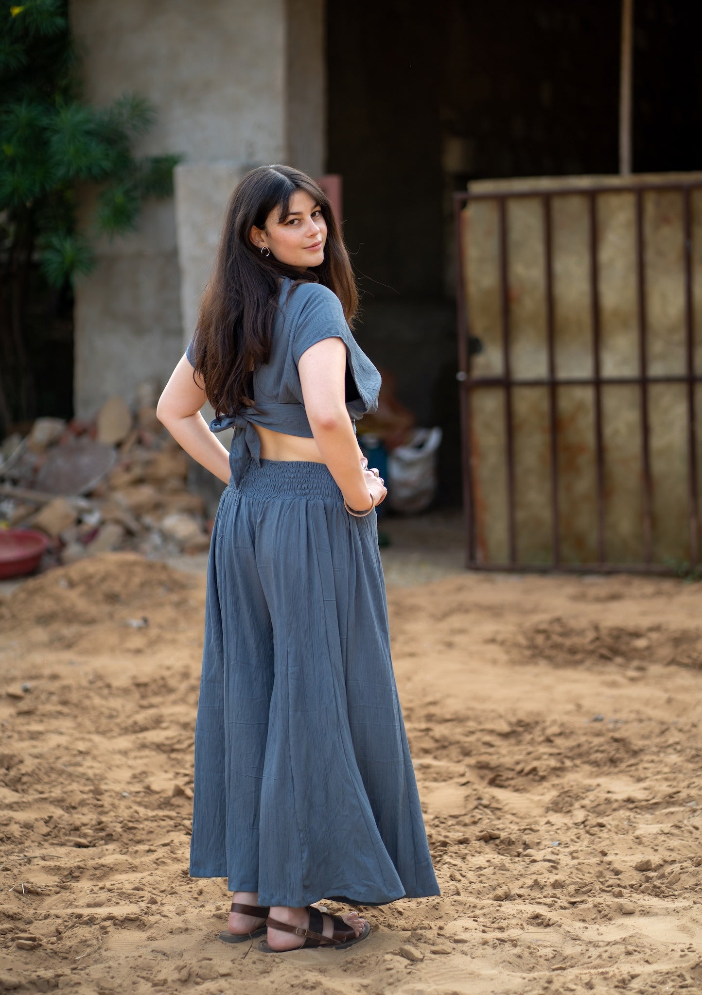 Boho ChicTwo-Piece Set - Top and Trousers Green