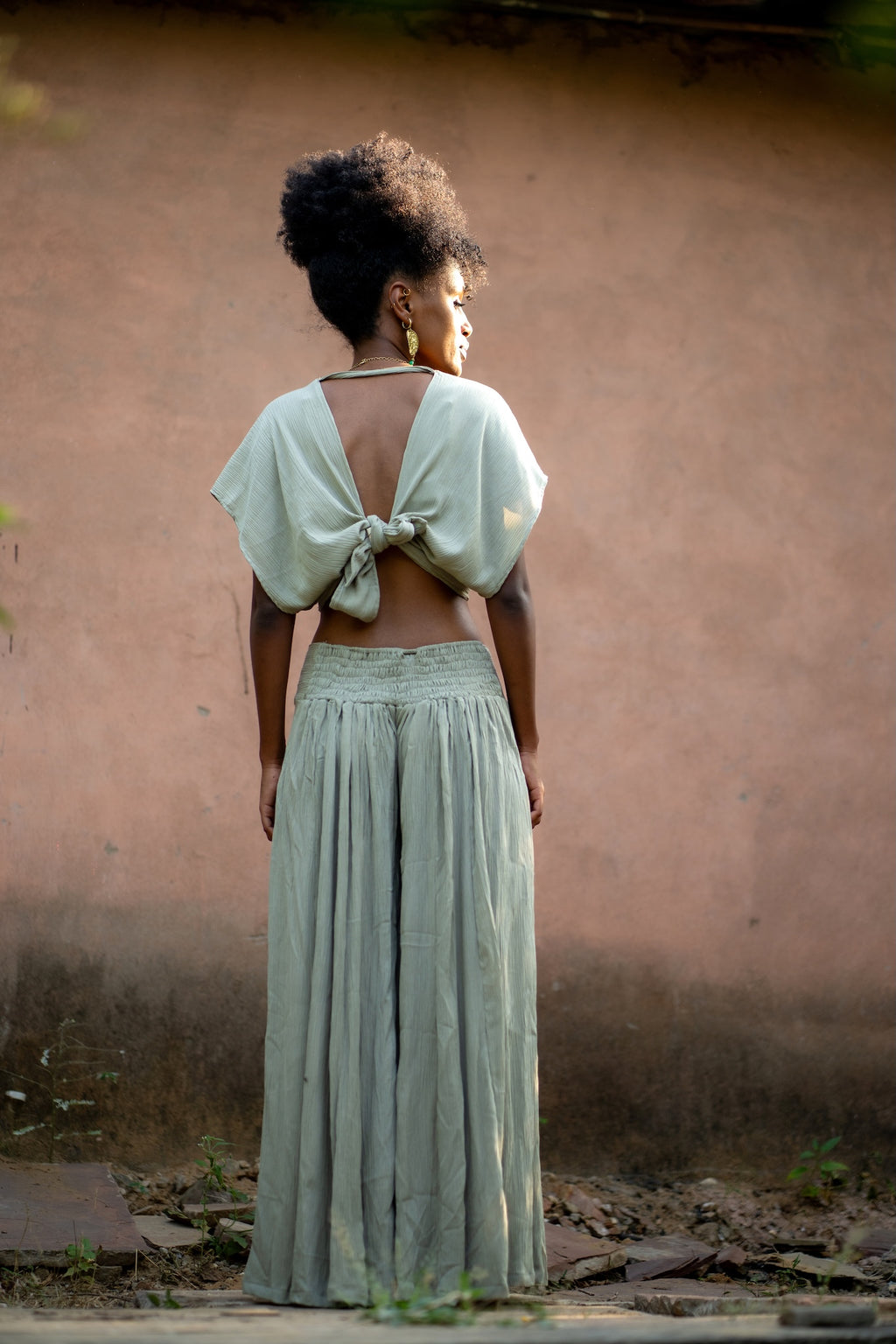 Boho ChicTwo-Piece Set - Top and Trousers Green