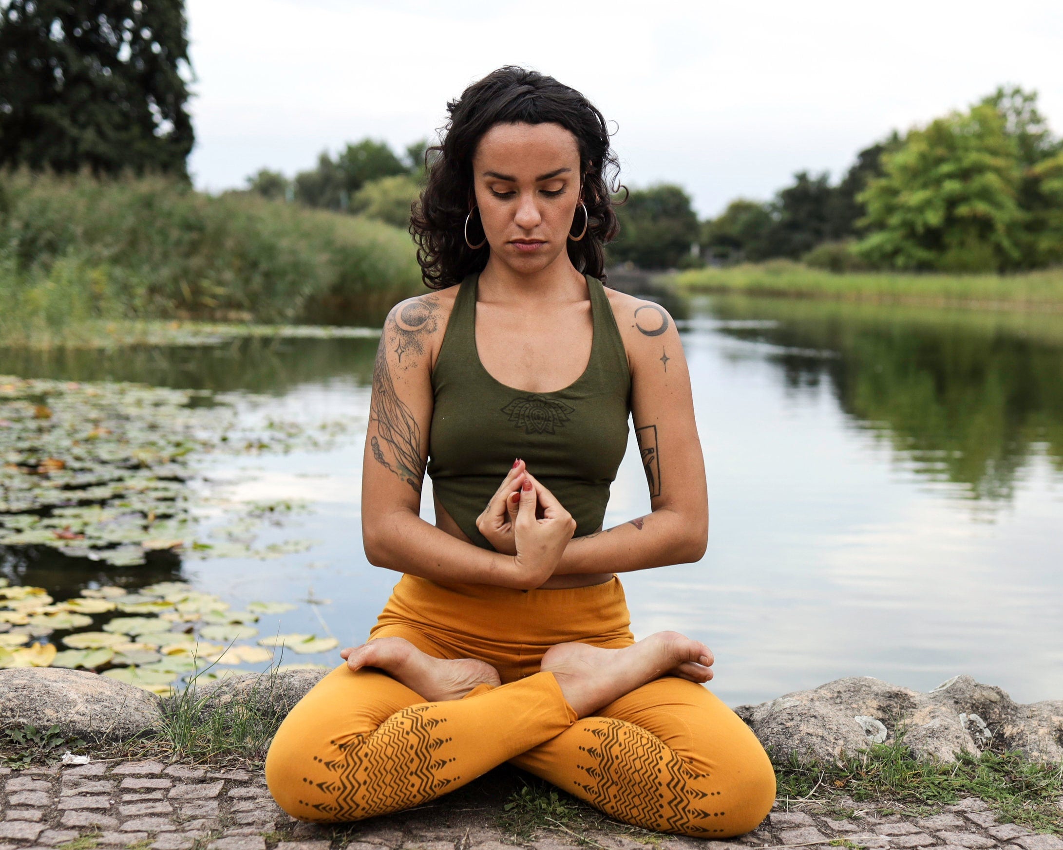 Leggings aus Baumwolle, Yoga-Leggings, bedruckte Leggings