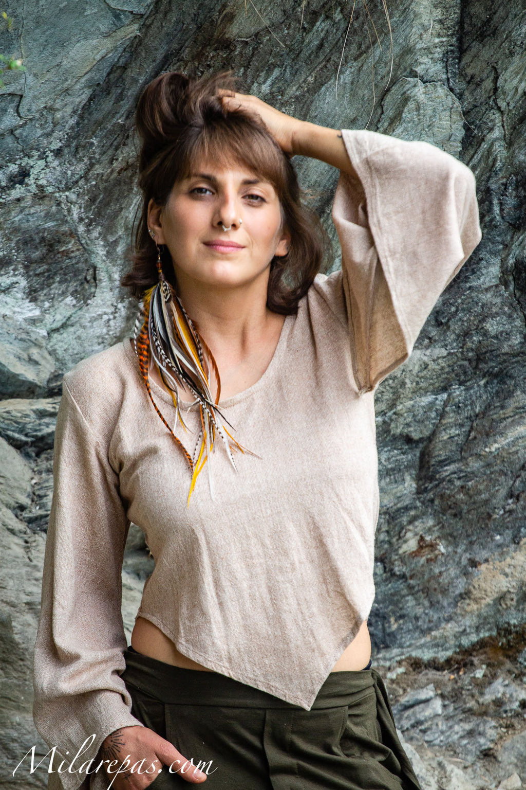 Boho-Top, Langarm-Top, Feen-Top