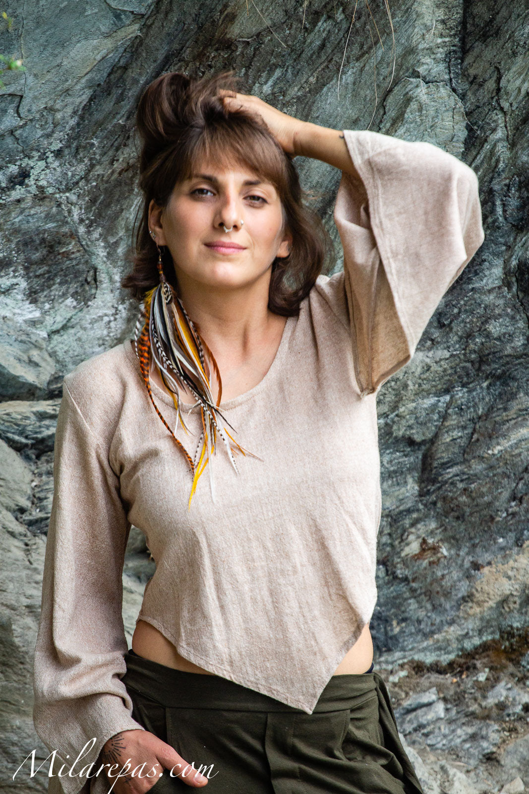 Boho-Top, Langarm-Top, Feen-Top