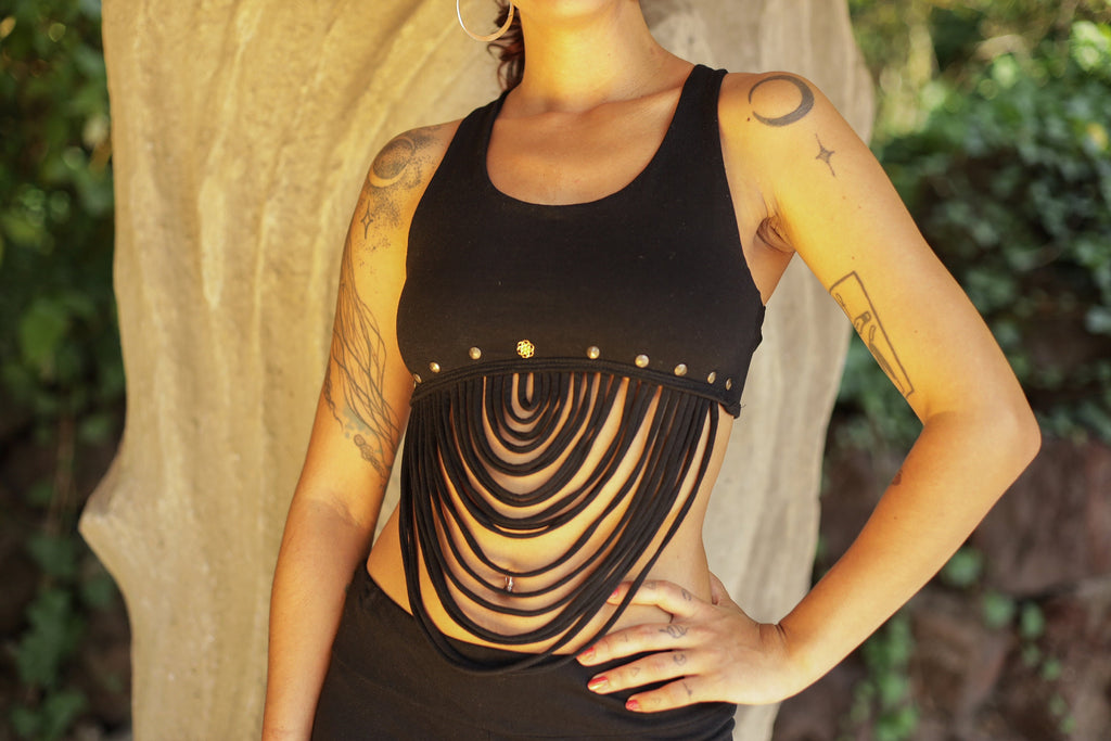 SCHWARZES CROP-TOP