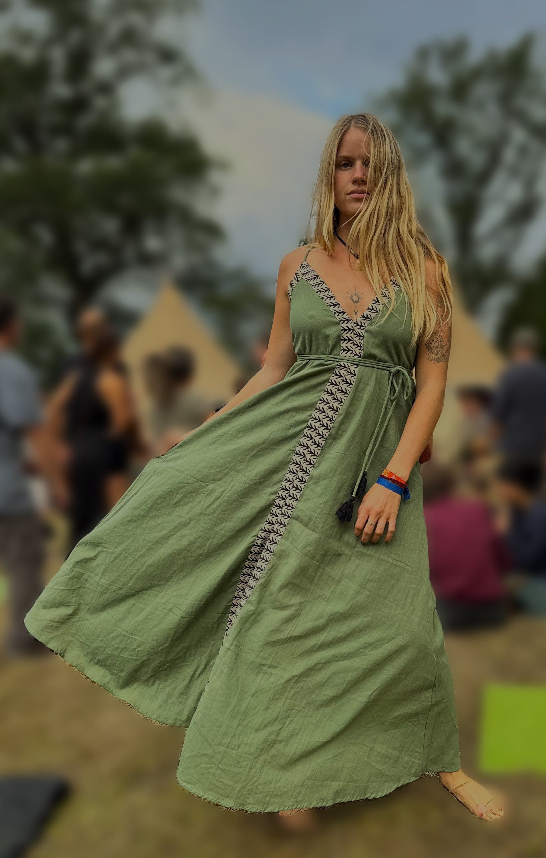 langes Boho-Kleid