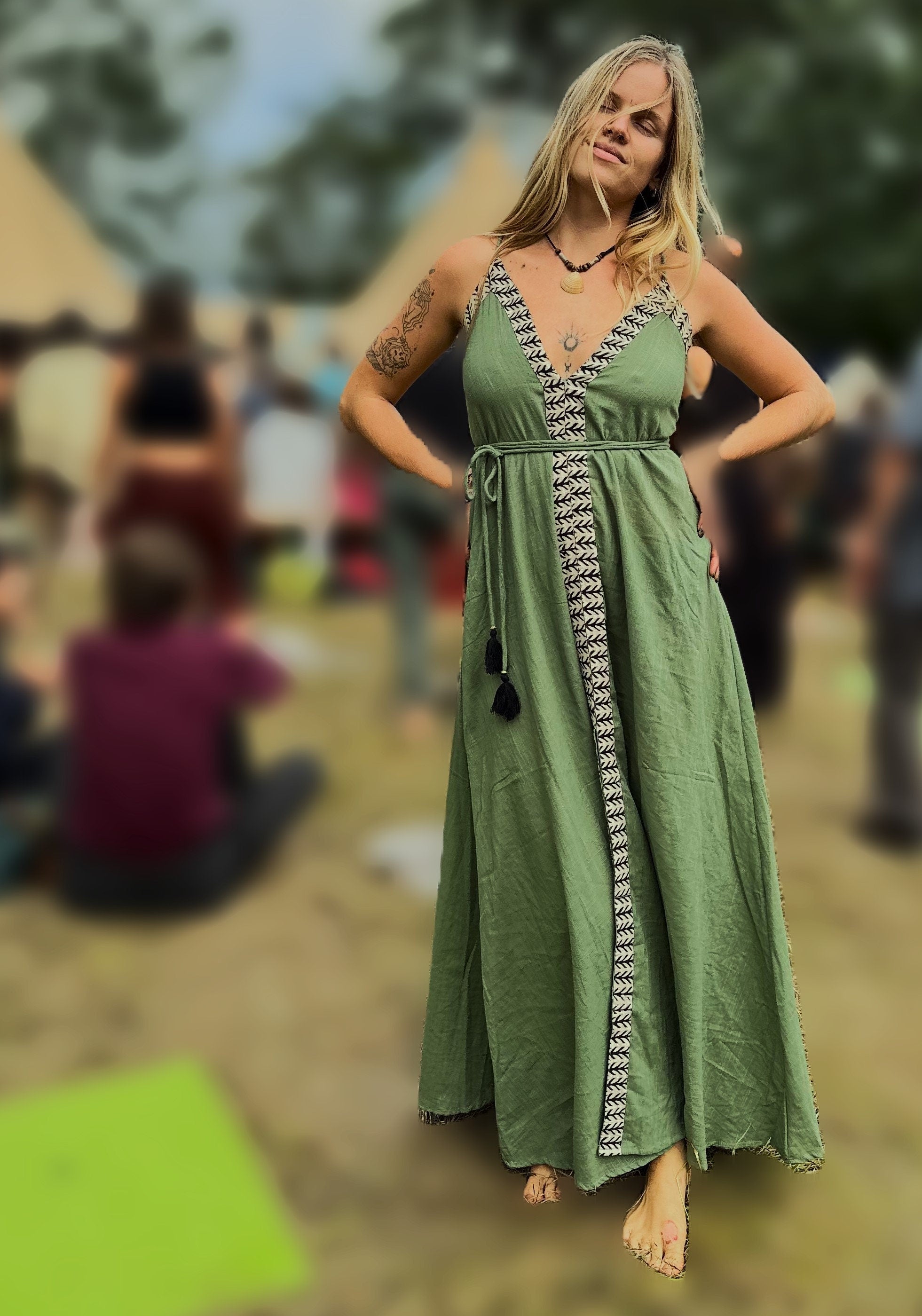 langes Boho-Kleid