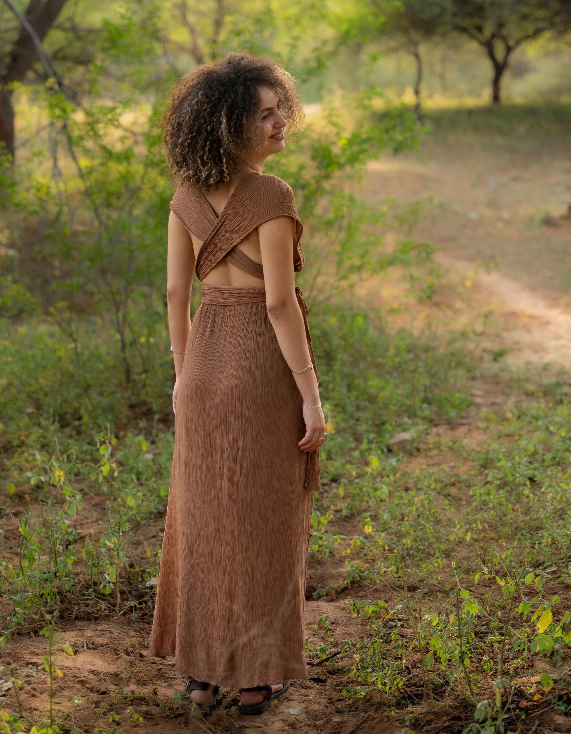 Bodenlanges Wickelkleid, Brautjungfernkleid