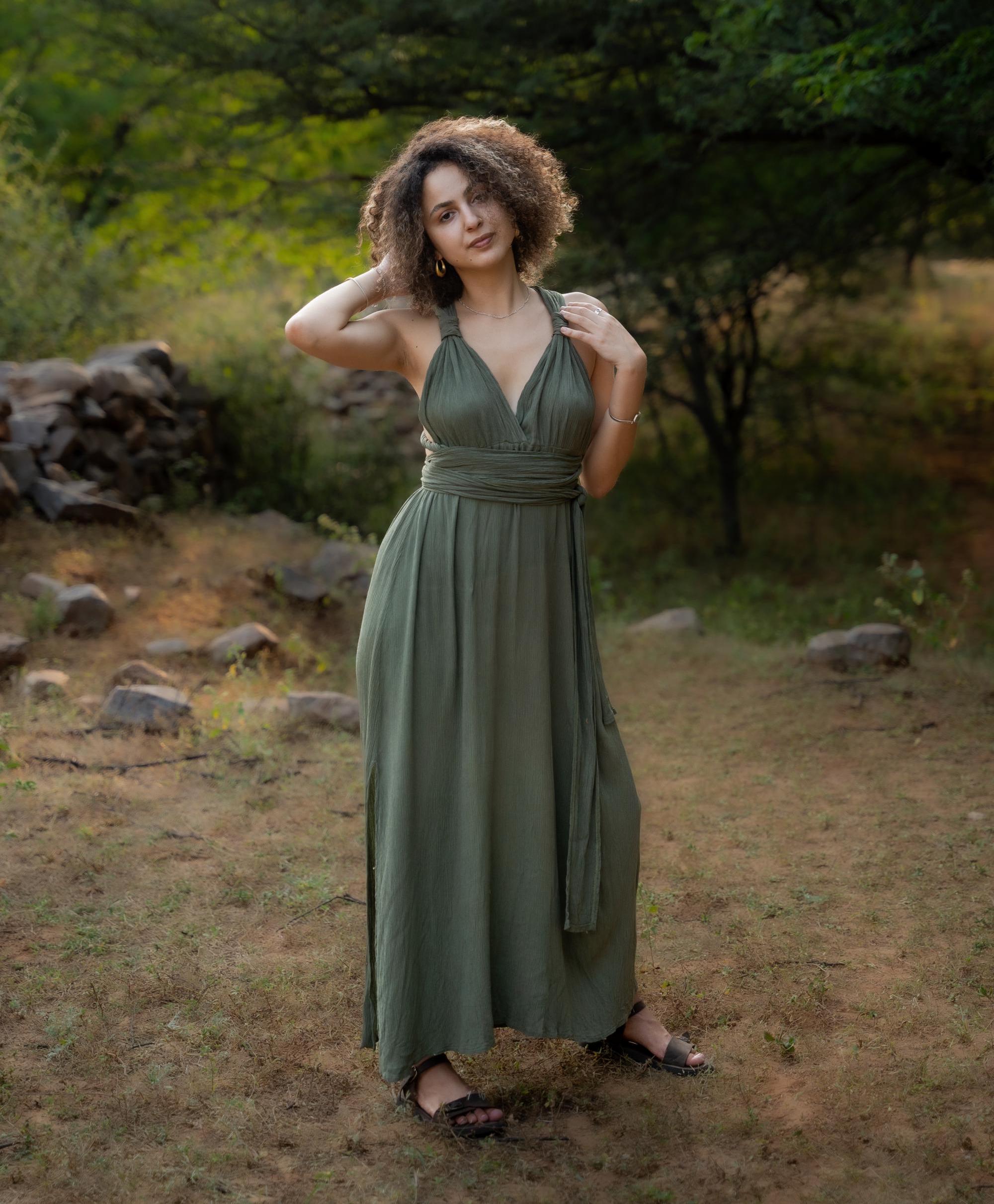Bodenlanges Wickelkleid, Brautjungfernkleid