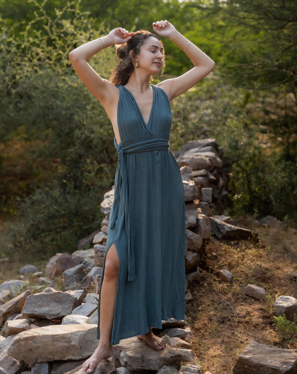 Festliches, bodenlanges Boho-Kleid, Brautjungfernkleid
