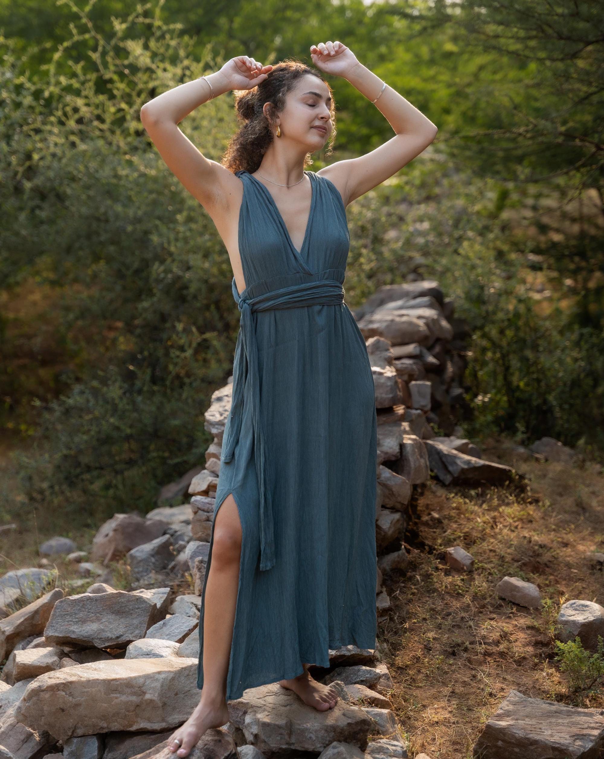 Bodenlanges Wickelkleid, Brautjungfernkleid